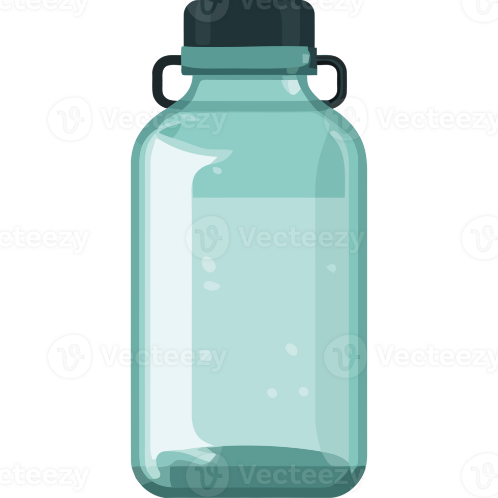 A glass bottle with a lid on it png