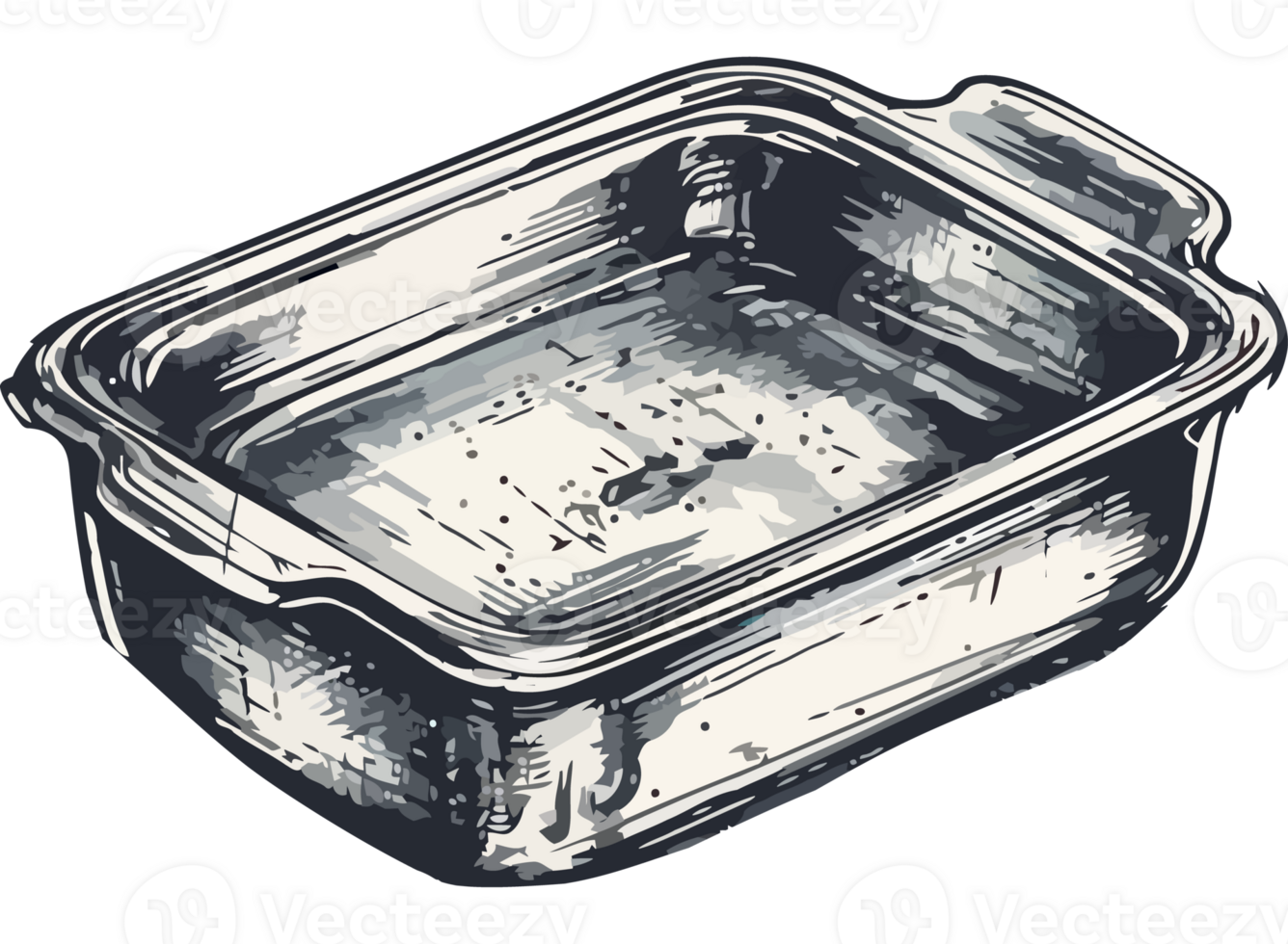 A drawing of a rectangular glass container png