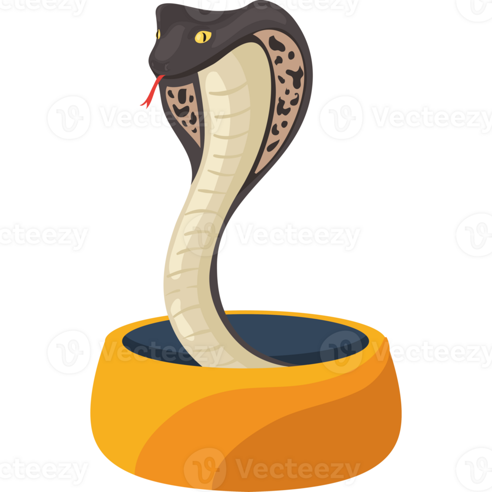 A cobra snake in a bowl png