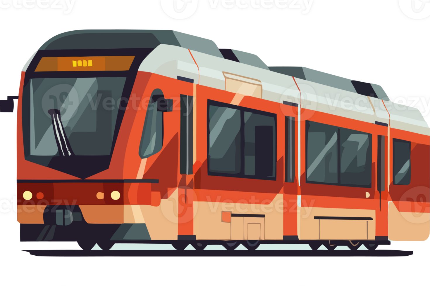 A train is shown in a flat style png