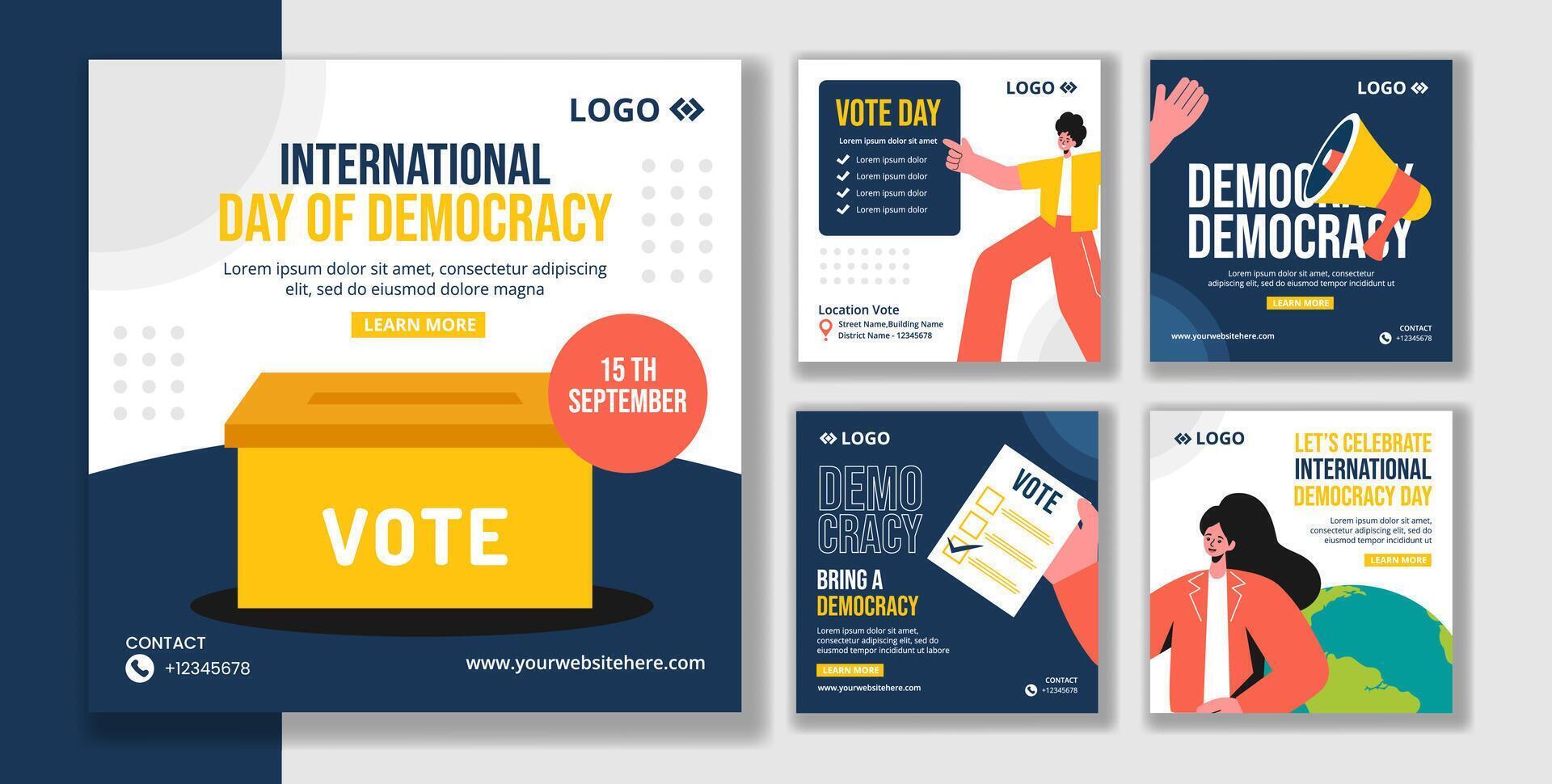 Democracy Awareness Day Illustration in a Flat Cartoon Style Background vector