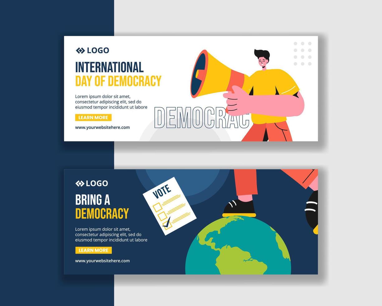 Flat Cartoon Illustration of Democracy Day for Social Media Templates vector