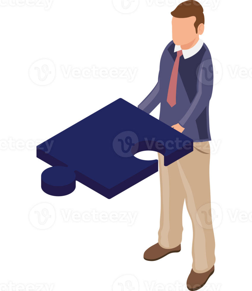 A man holding a puzzle piece png