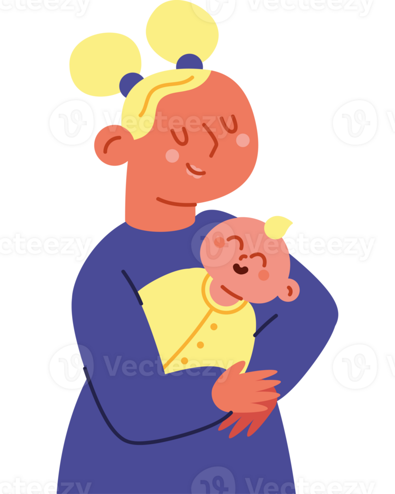 A woman holding a baby in her arms png