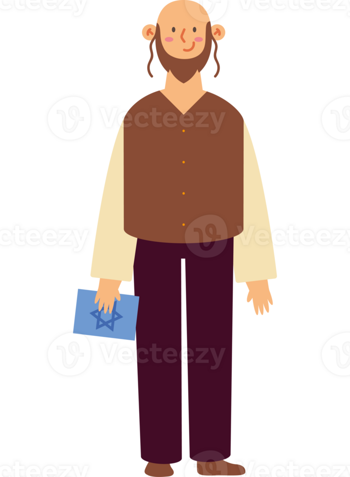 A cartoon man with a beard and a blue folder png