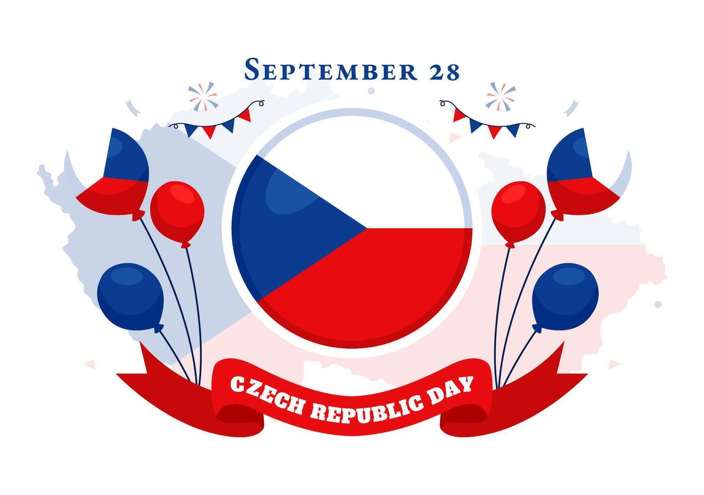 Illustration of Festive Celebrations for Czech Republic National Day with Flag on September 28th vector
