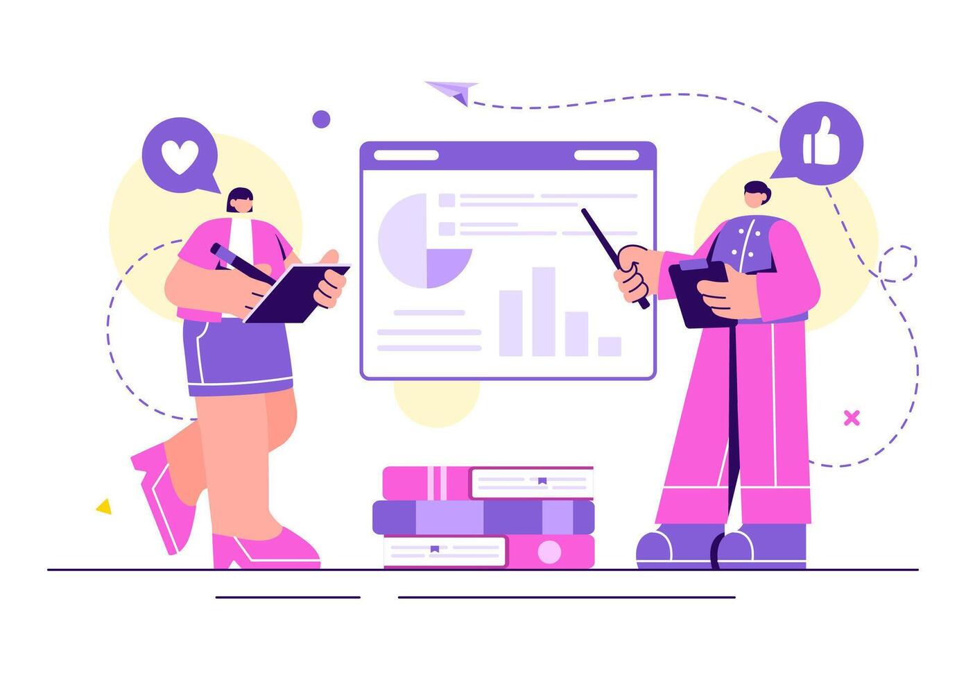 Illustration of a Life Coach Facilitating Personal Growth and Motivation in a Cartoon Background vector