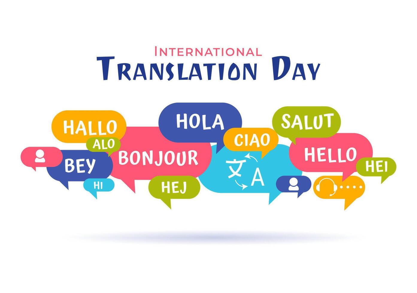 Multilingual Communication Illustration for World Translation Language Day with Global Hello Greetings vector