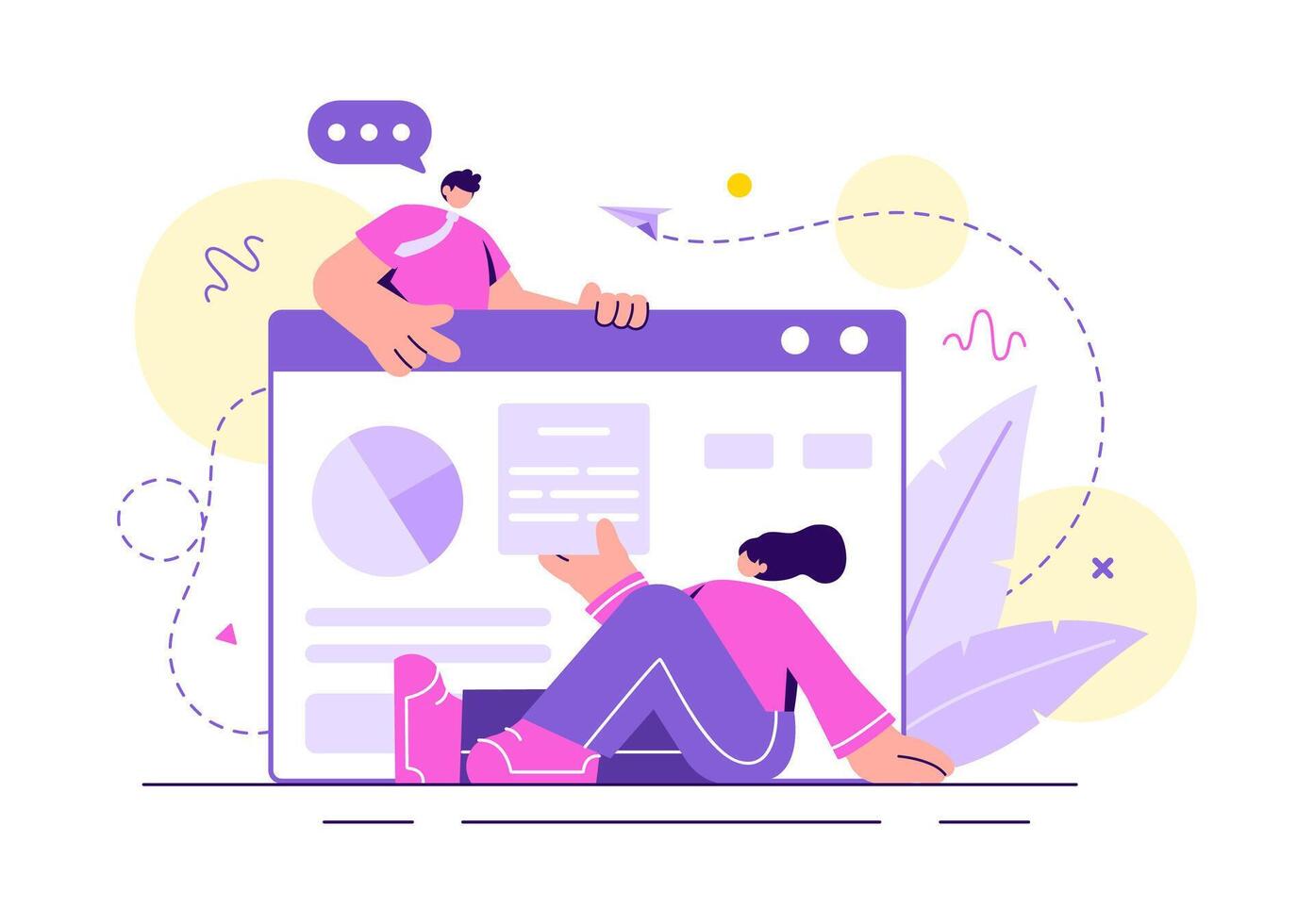 Professional Life Coach Illustration for Mentoring and Consultation in a Business Environment vector
