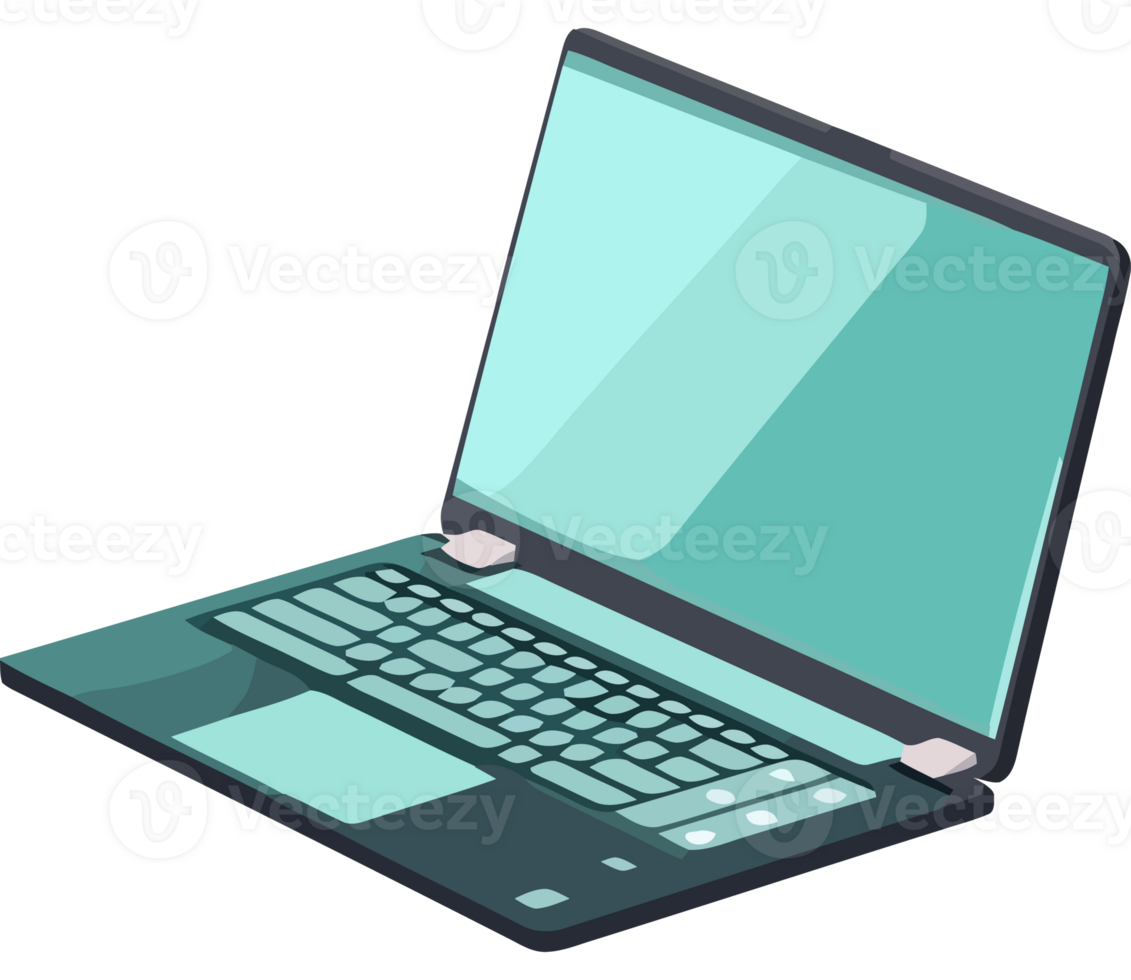 A laptop computer with a green screen png