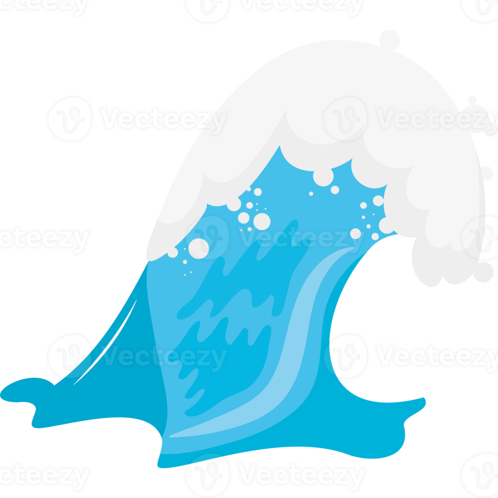 A cartoon wave with a blue background png