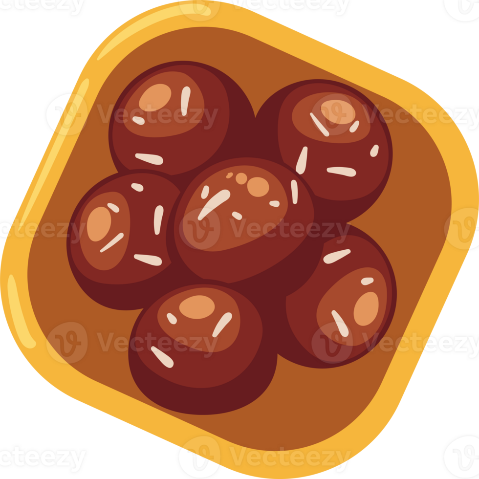 A bowl of chocolate balls in a square png