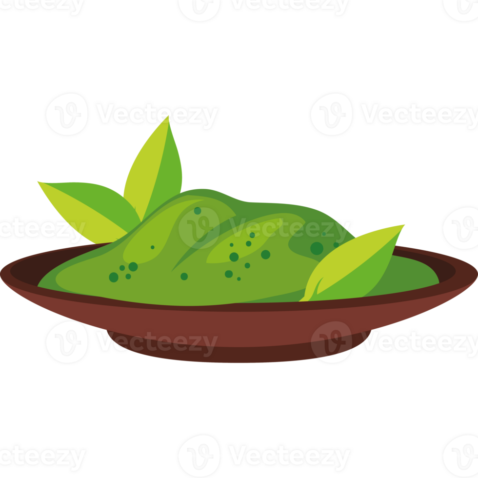 Green tea powder in a bowl png