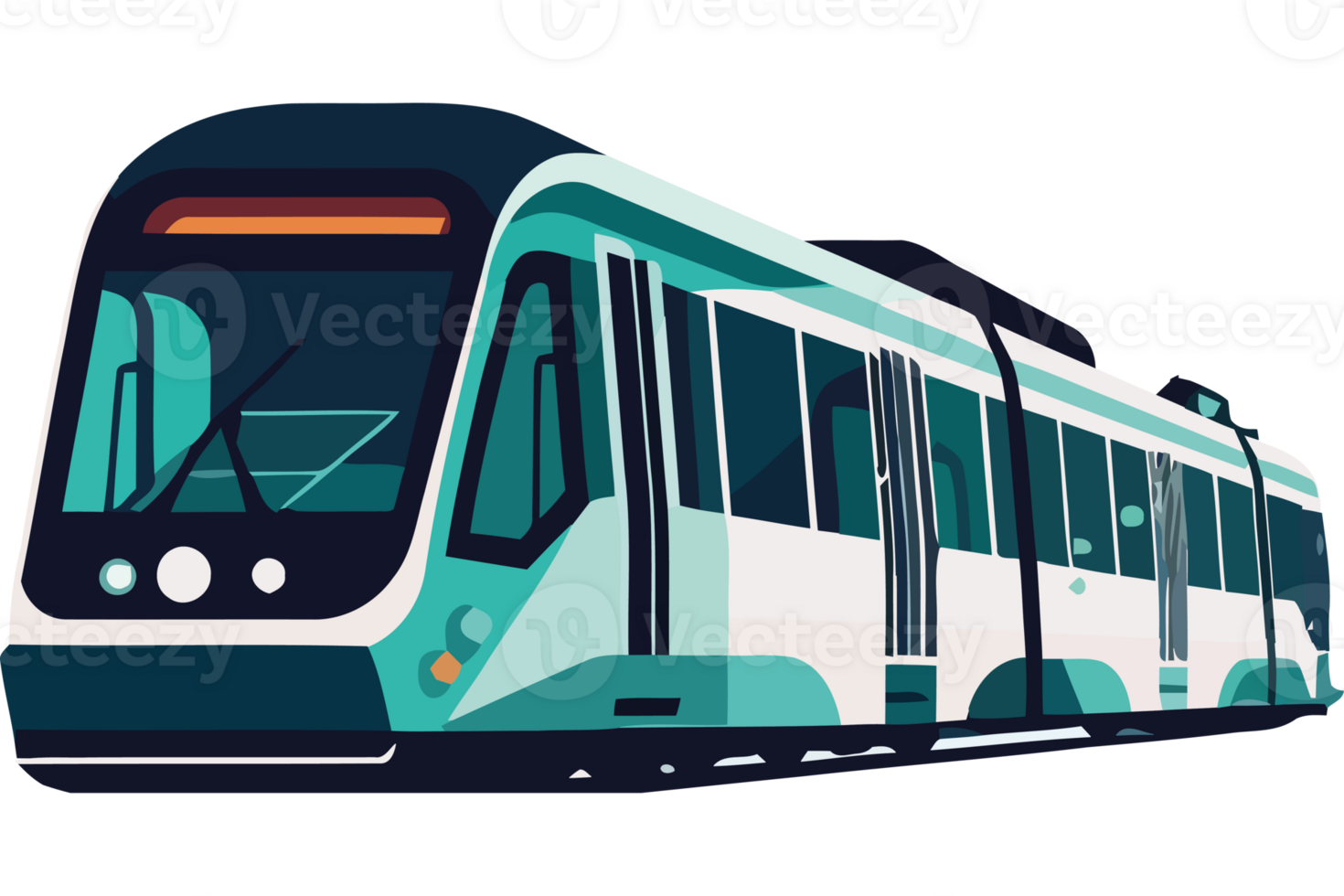 A train is shown in a flat design png