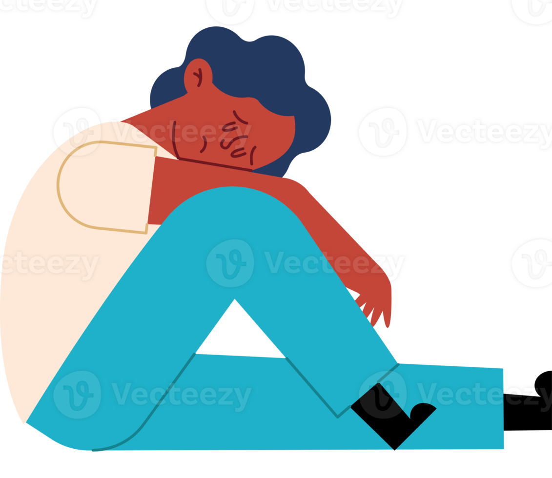 Illustration of a person sitting on the floor png