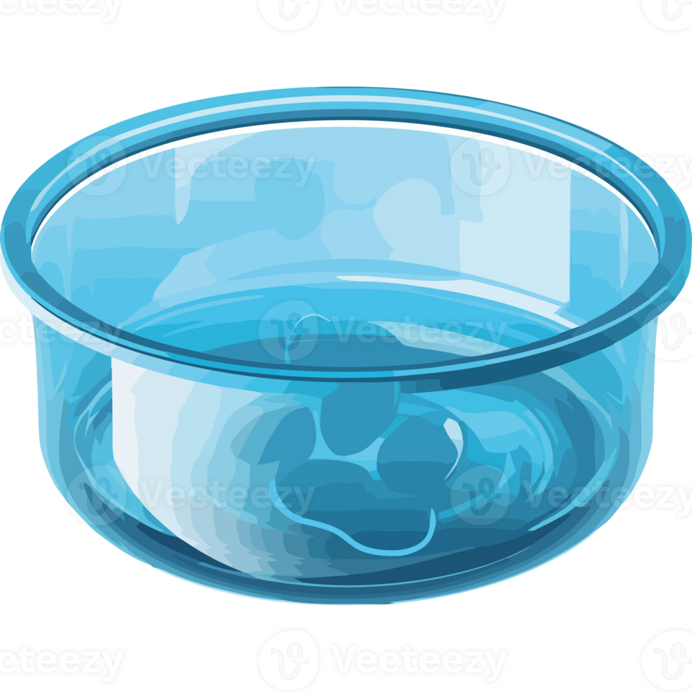 A blue bowl with water in it png