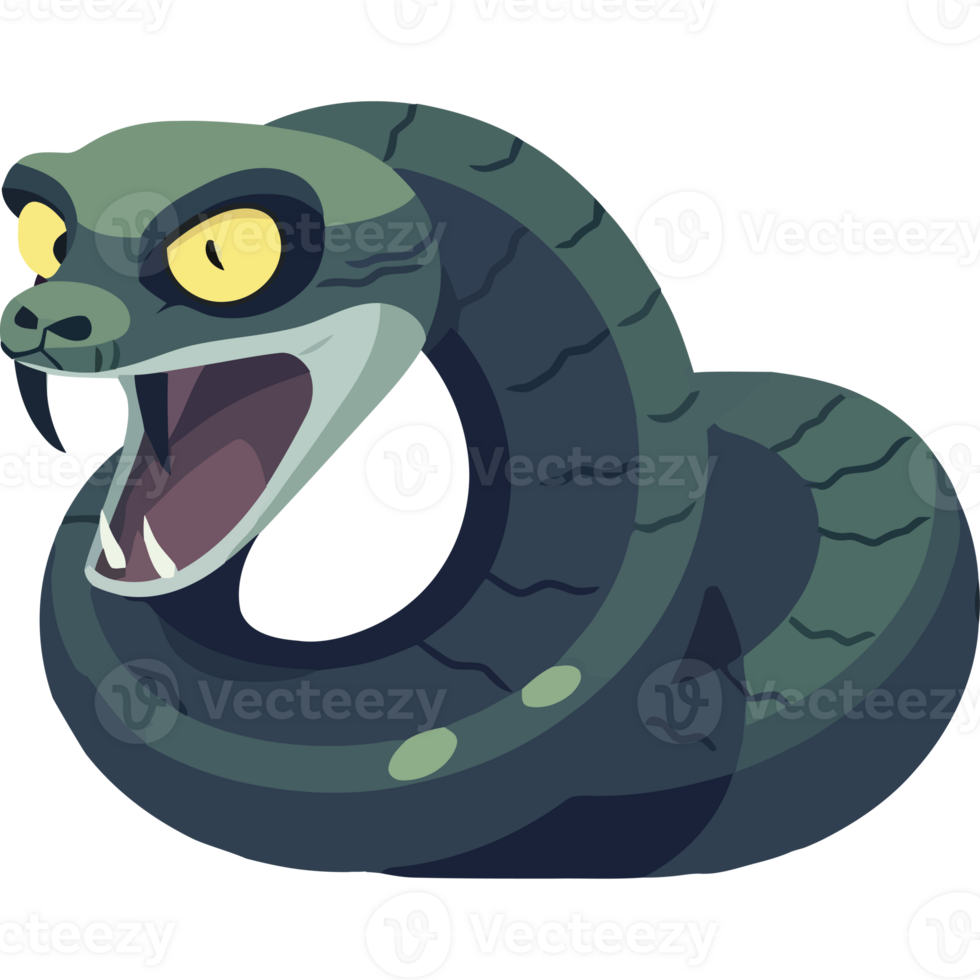 A cartoon snake with its mouth open png