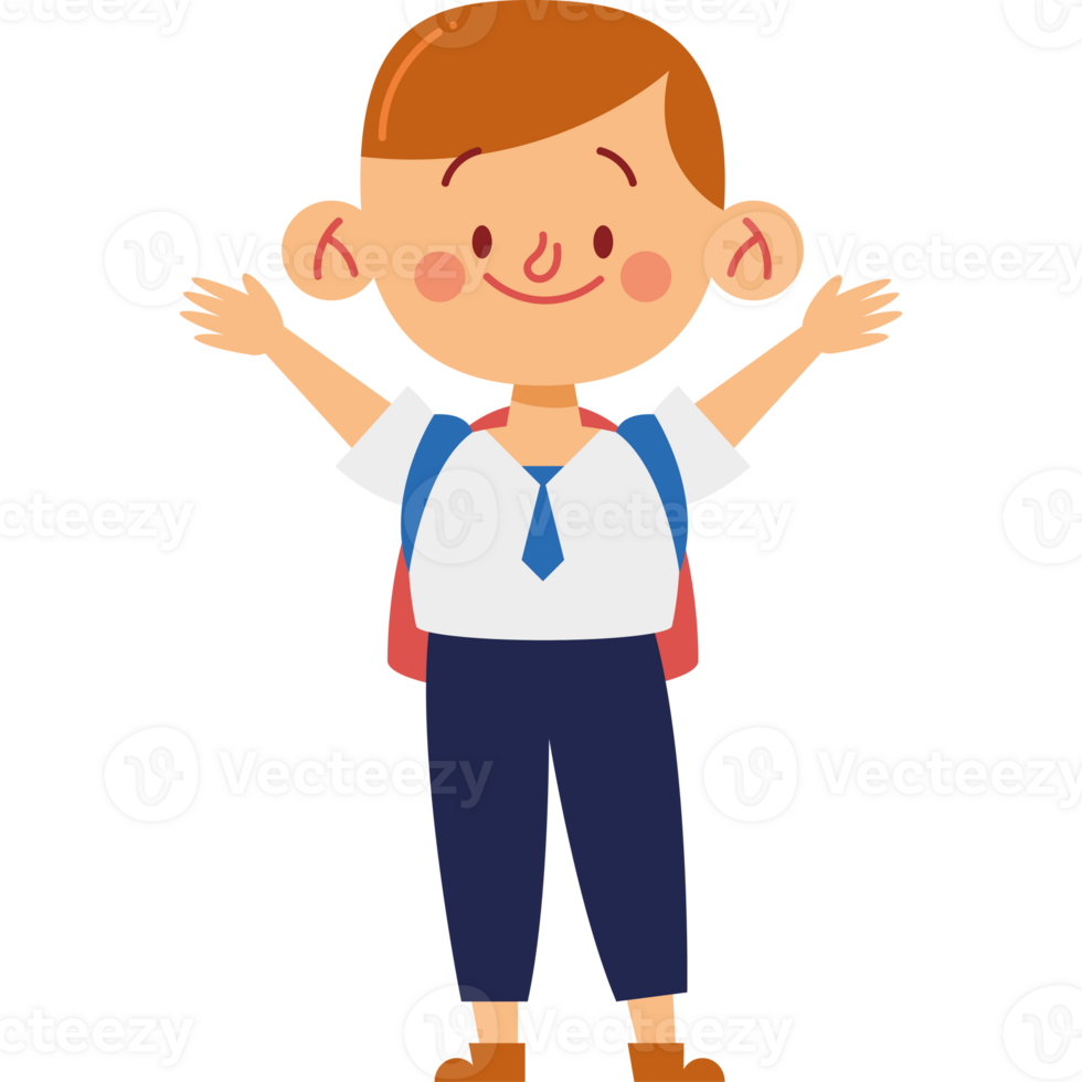 A boy with his arms up in the air png