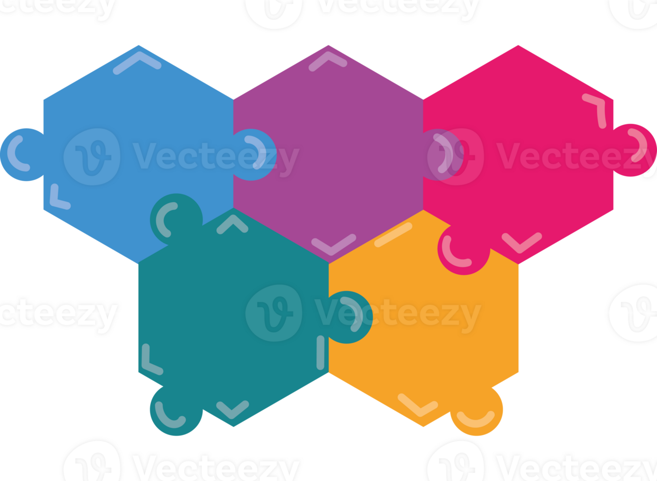 A colorful puzzle piece with four pieces png