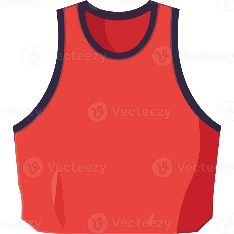 A red tank top with blue trim png