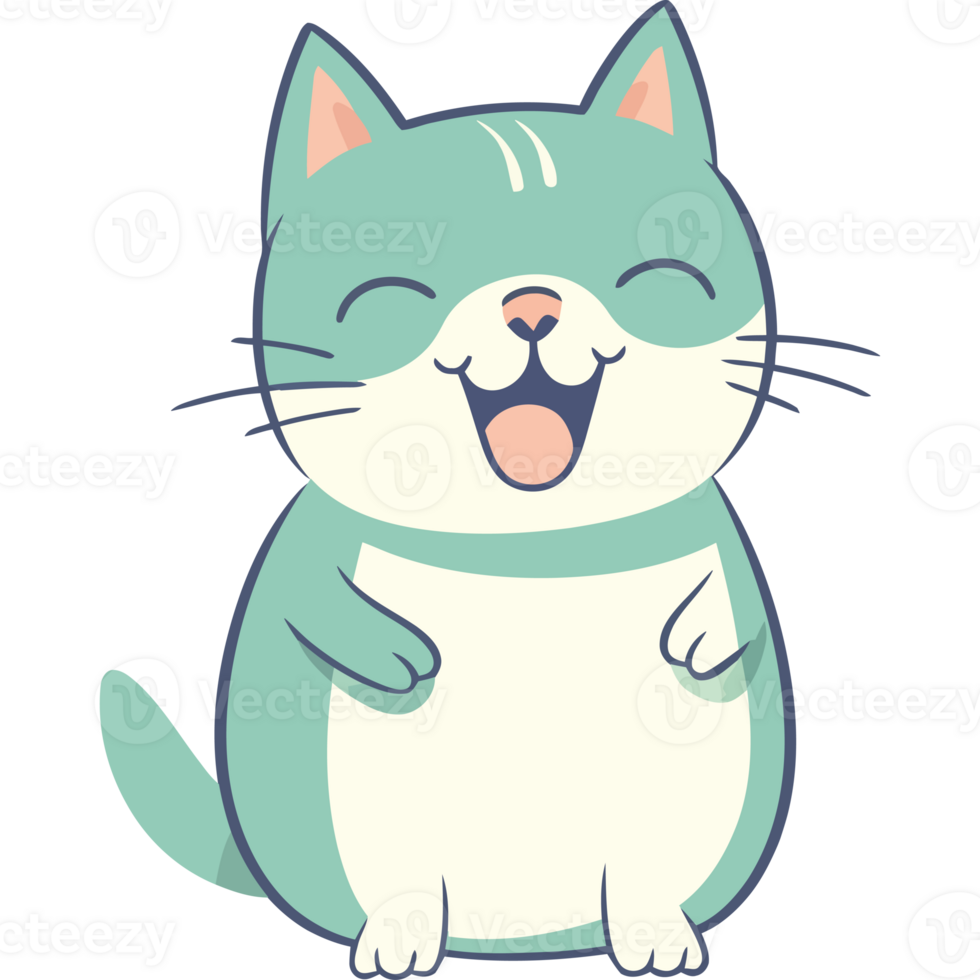 A cartoon cat with its mouth open png