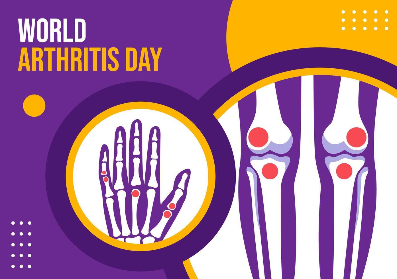 Template for Arthritis Day Social Media in Flat Cartoon Hand-Drawn Style vector