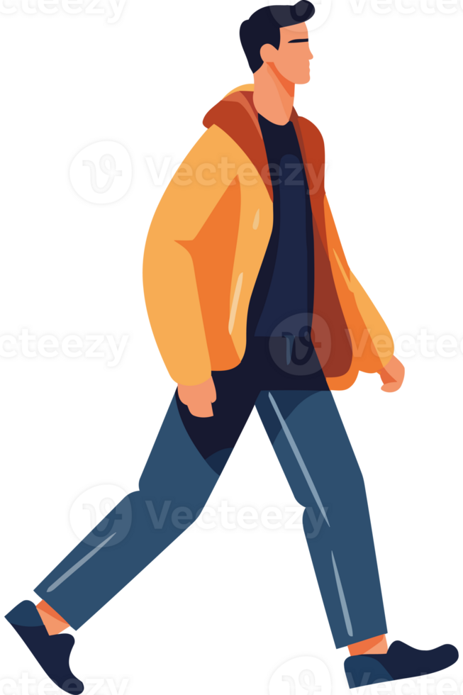 Man walking in the street png
