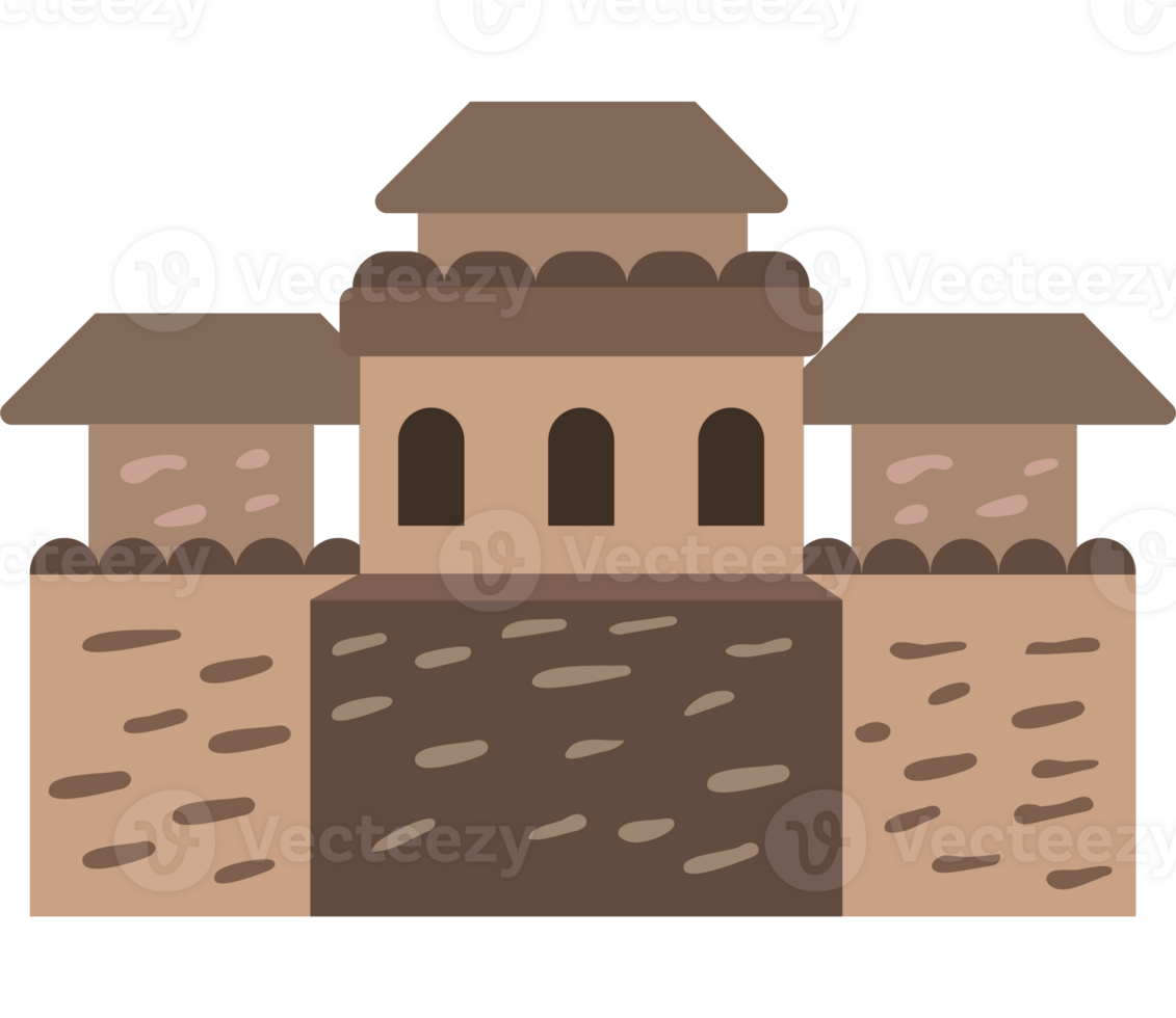A castle with a tower and a roof png