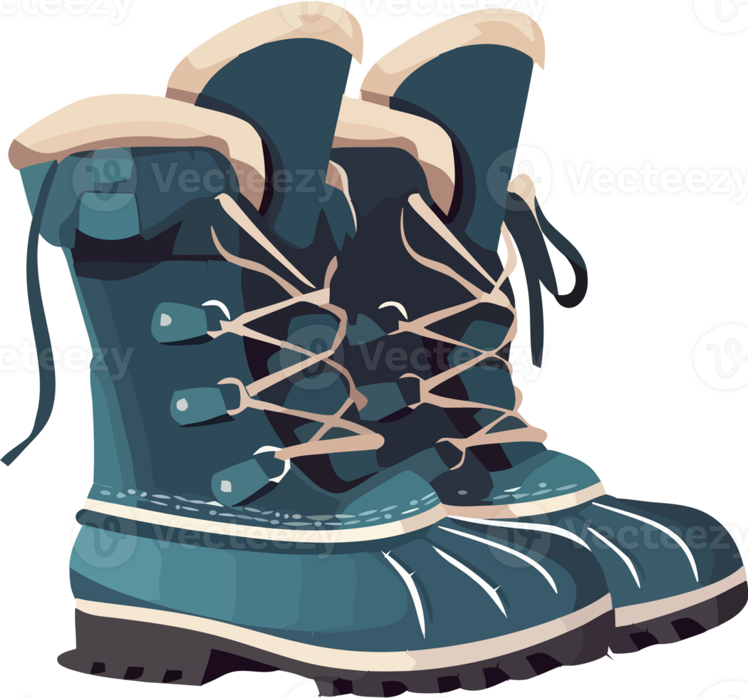 A pair of blue snow boots on a white background png