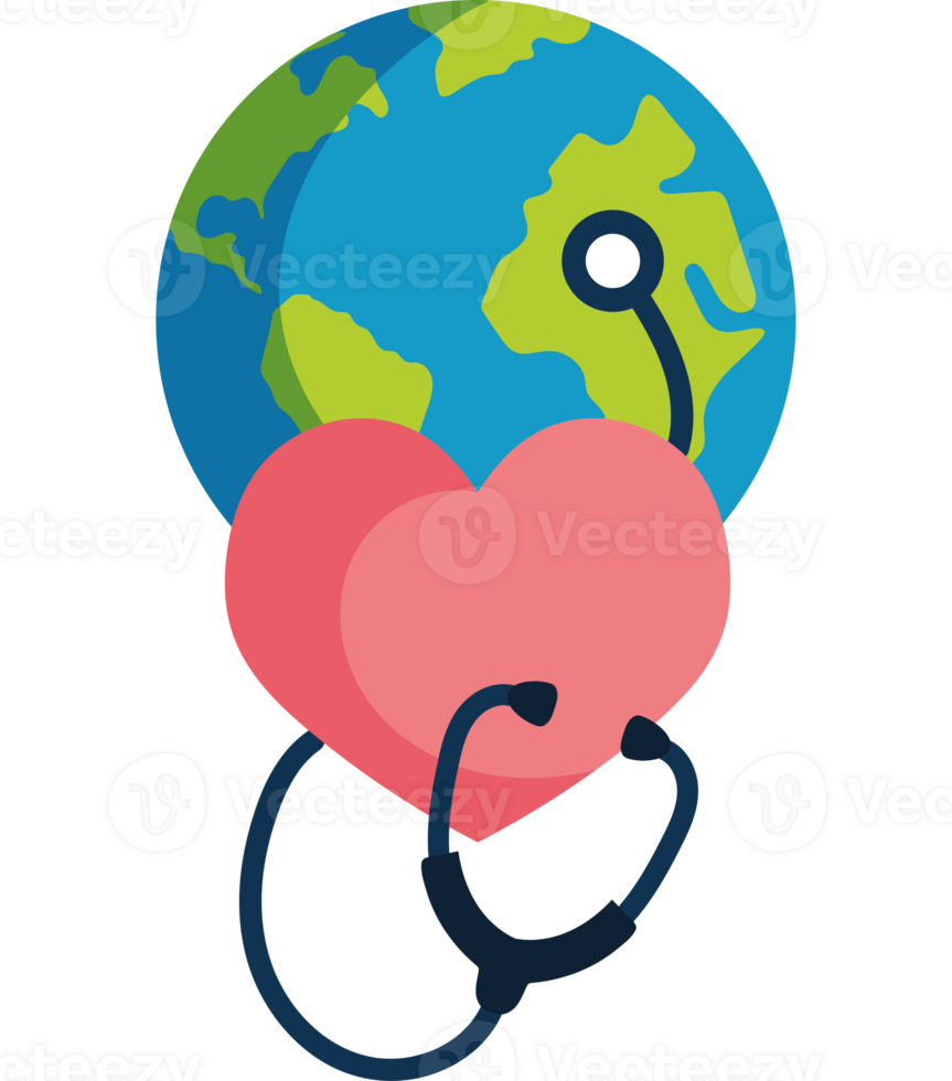 A heart with a stethoscope around it png