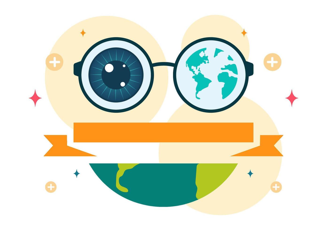 Vision Health Awareness Illustration for World Sight Day, 10 October, with Focus on Blindness and Visual Impairment vector