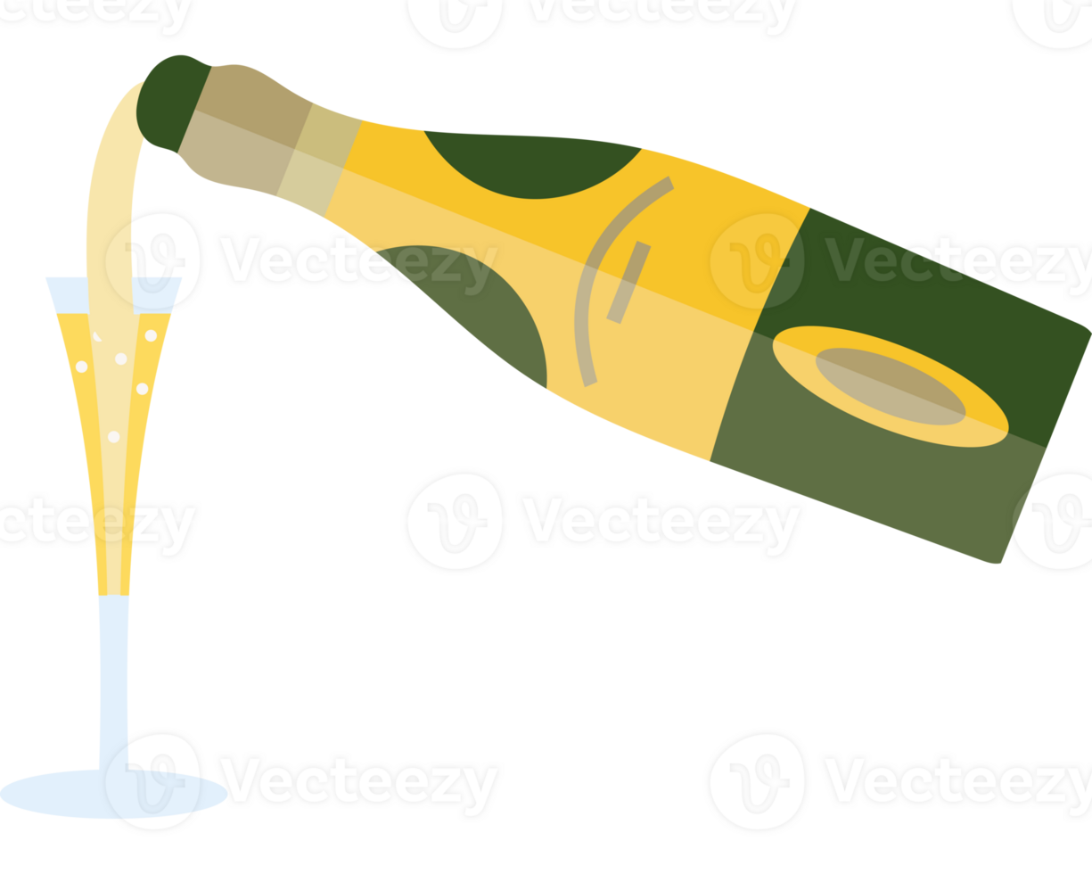 Champagne pouring into a glass png