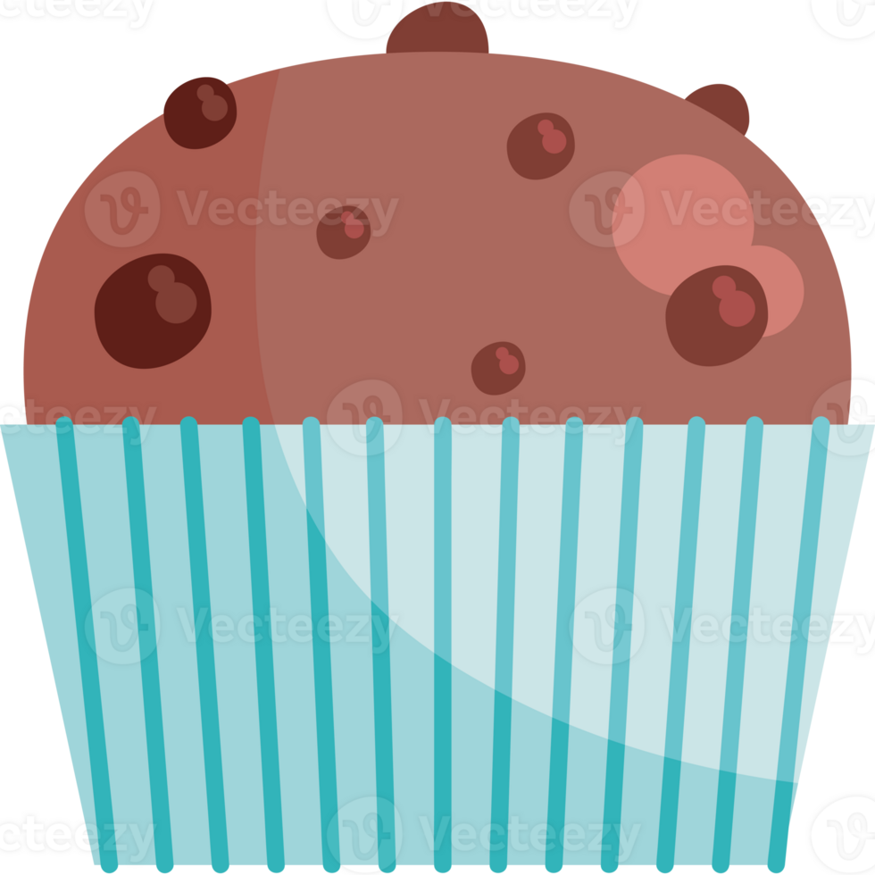 Chocolate muffin with chocolate chips png