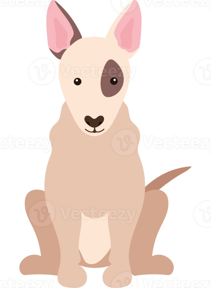 A cartoon dog sitting on the ground png