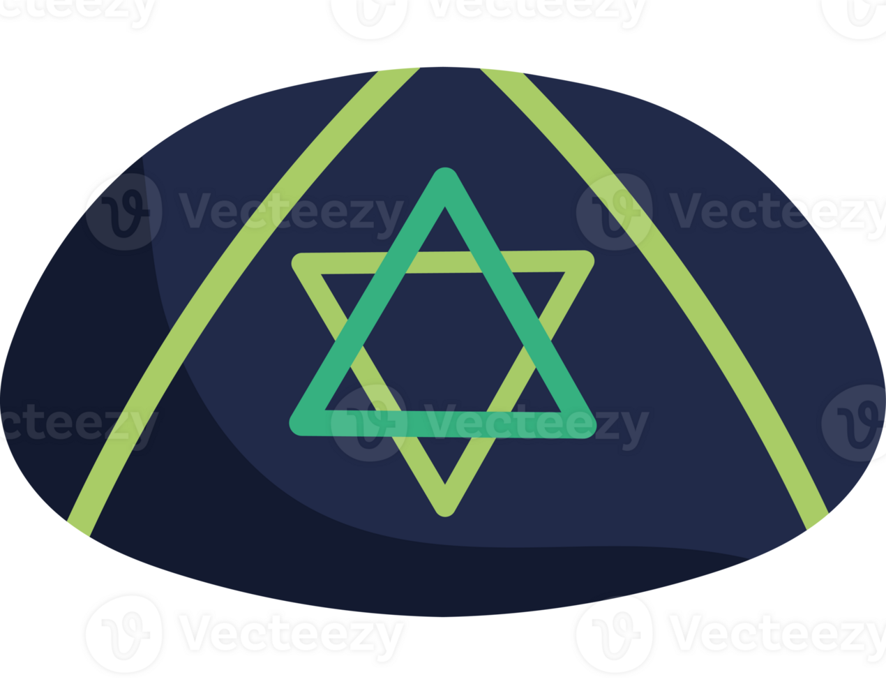A star of david with a green triangle on it png