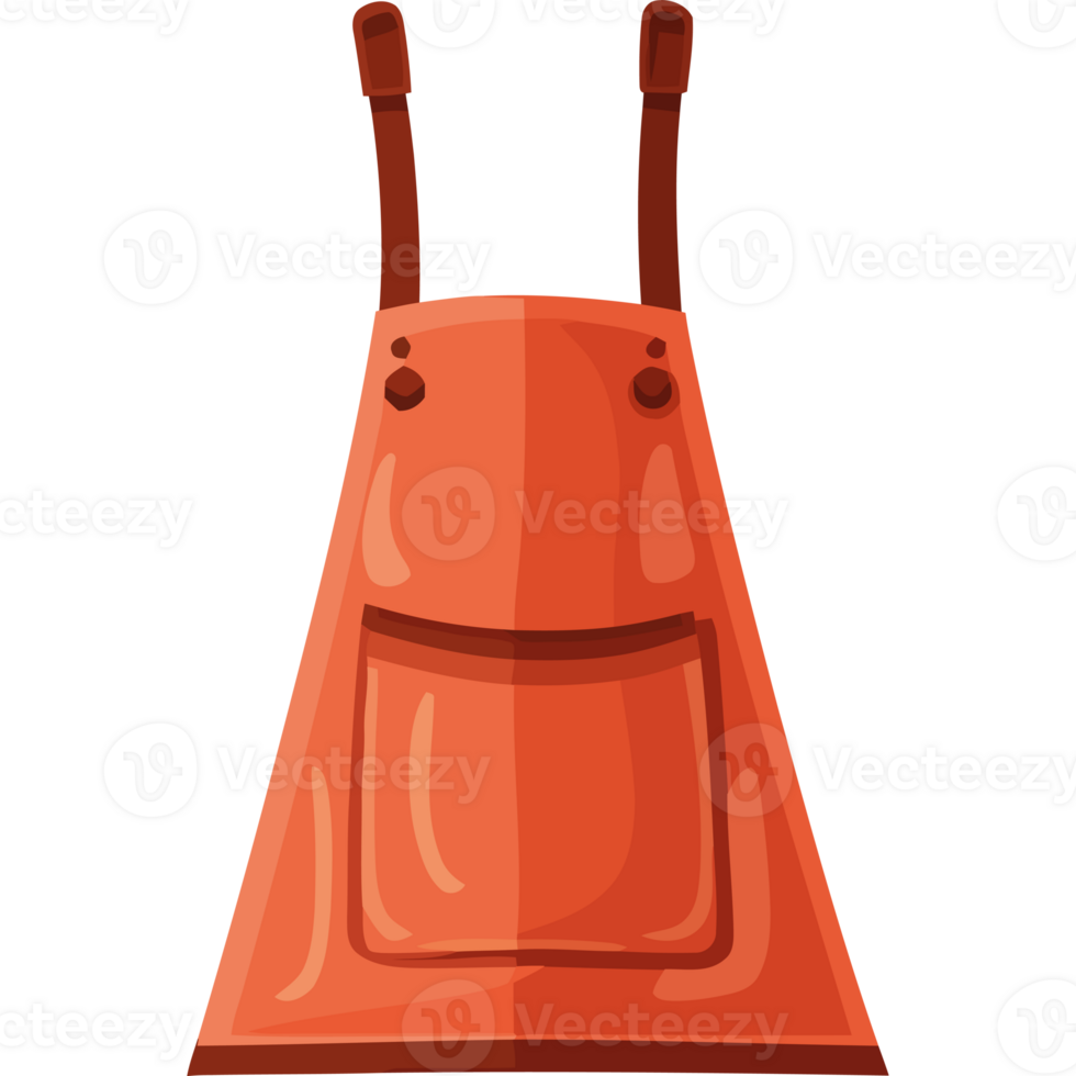 An orange apron with a smiley face on it png