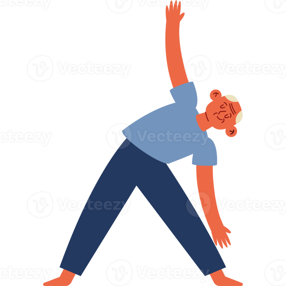 An illustration of a man doing yoga png