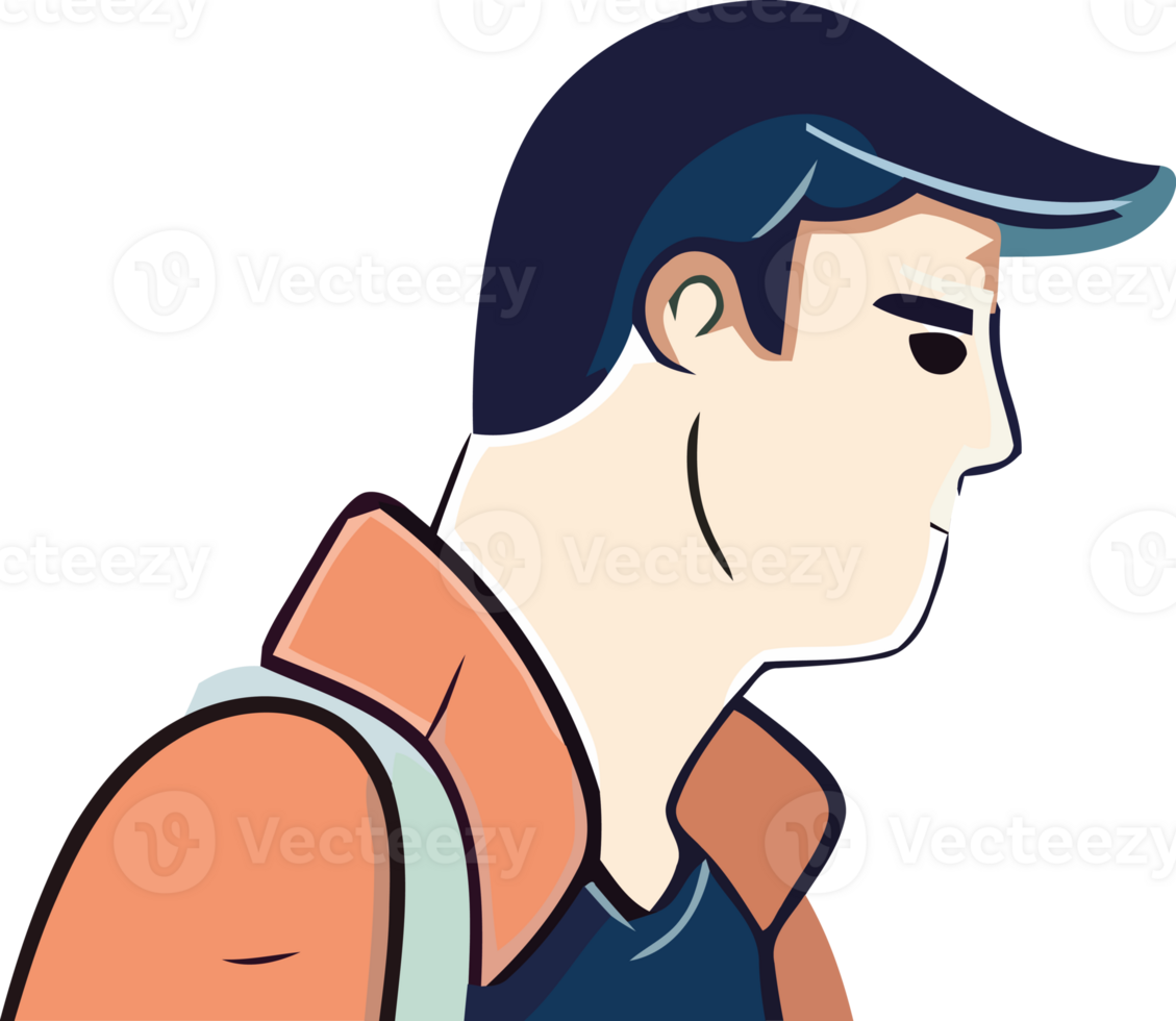 A man with a backpack and a backpack png