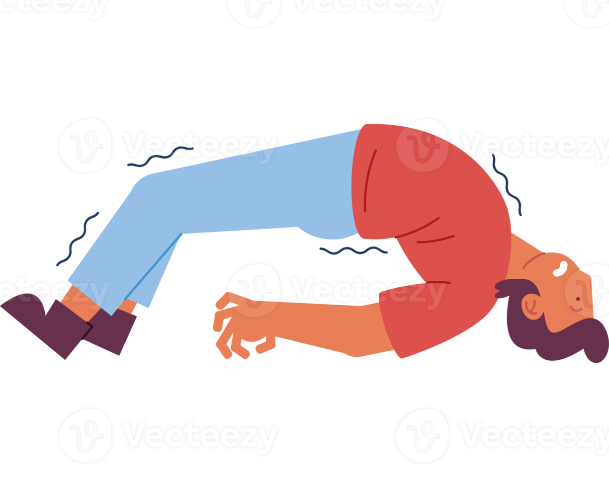 Man doing a handstand on his back png