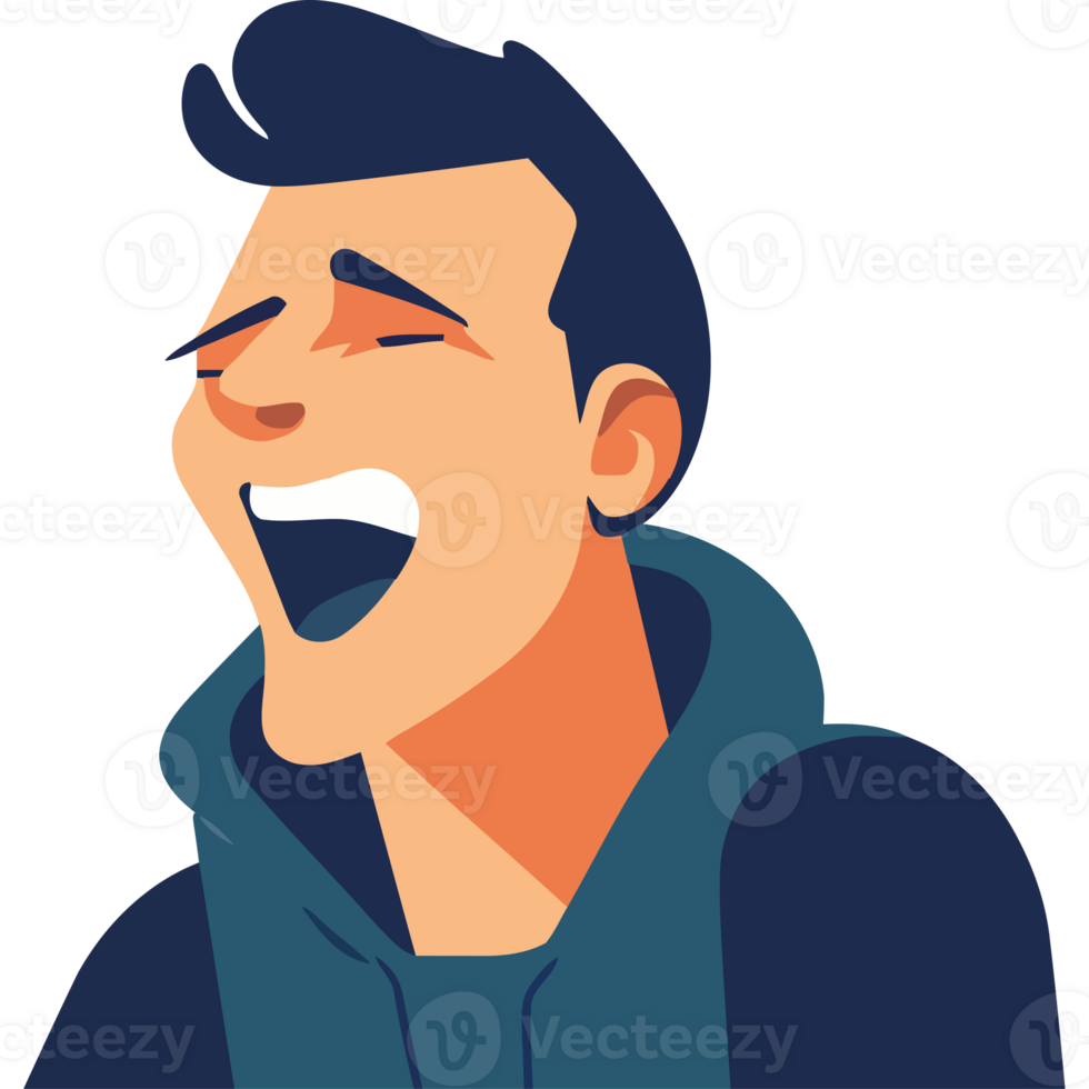 A man laughing with his mouth open png