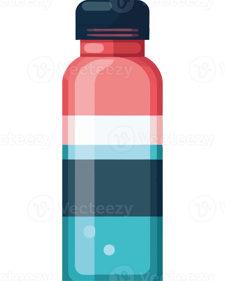 A bottle of water with a colorful stripe png
