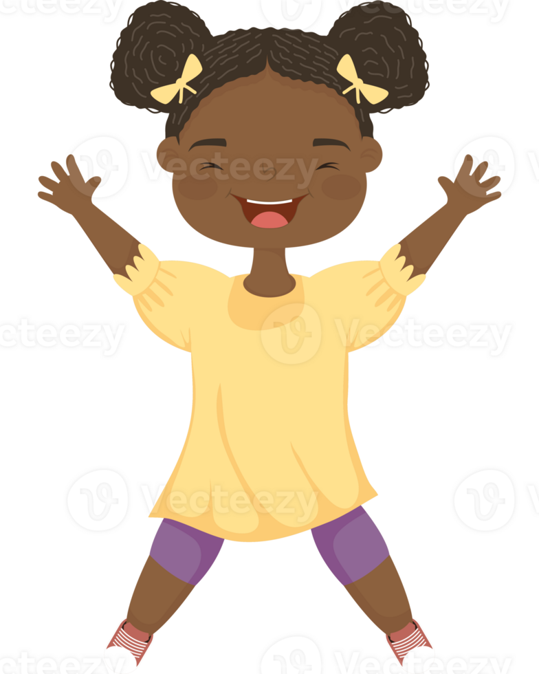 An image of a little girl jumping png