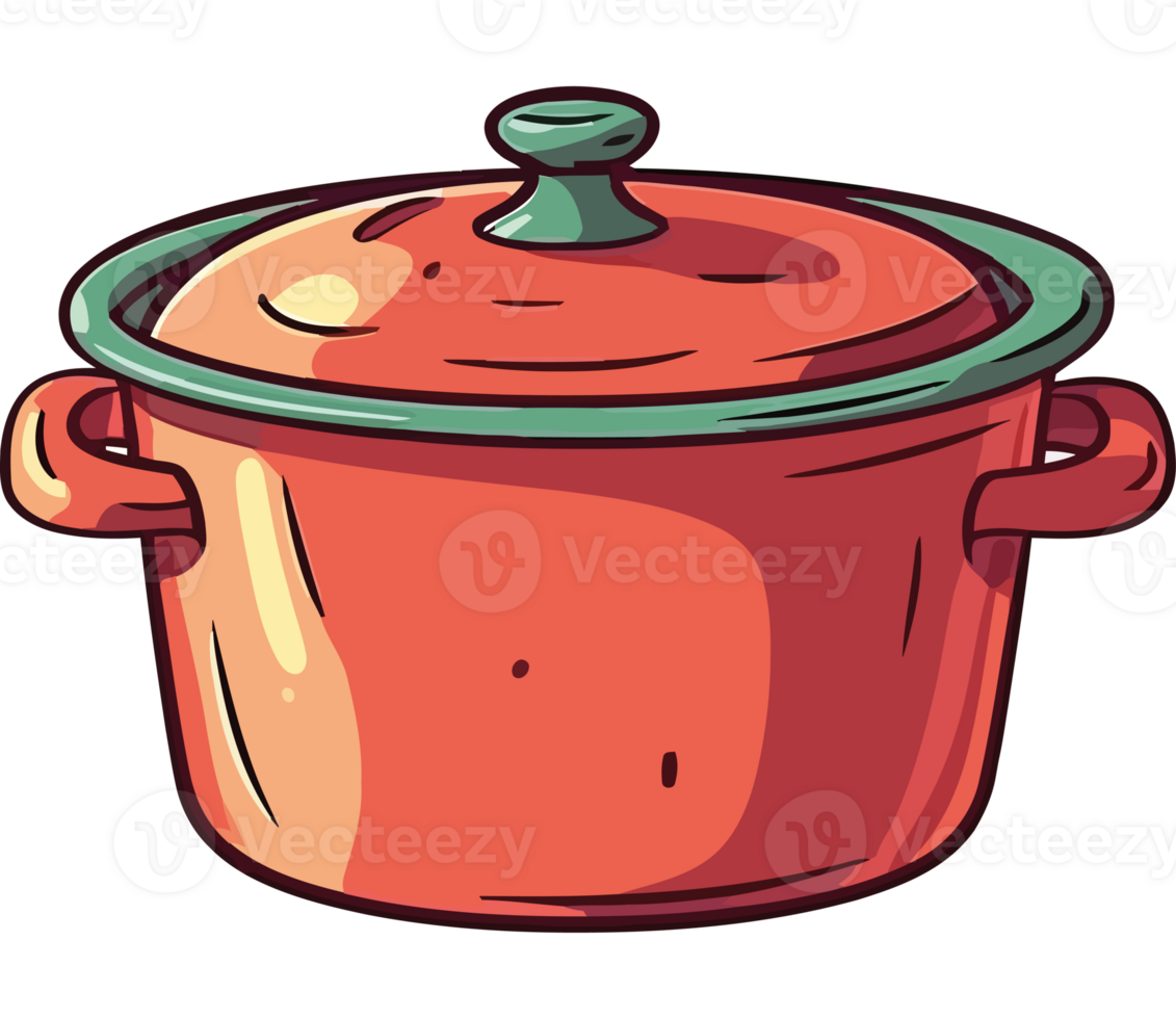 An orange pot with a lid on it png