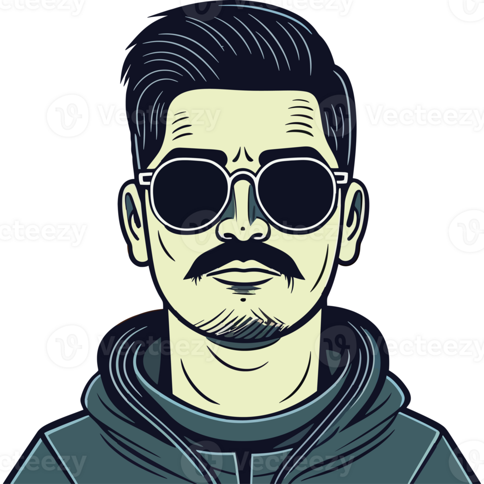 A man with sunglasses and a mustache png