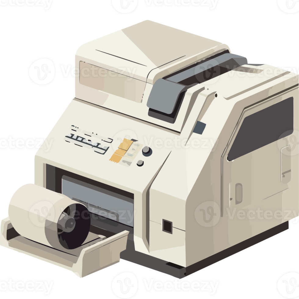 A printer with a roll of paper on top png