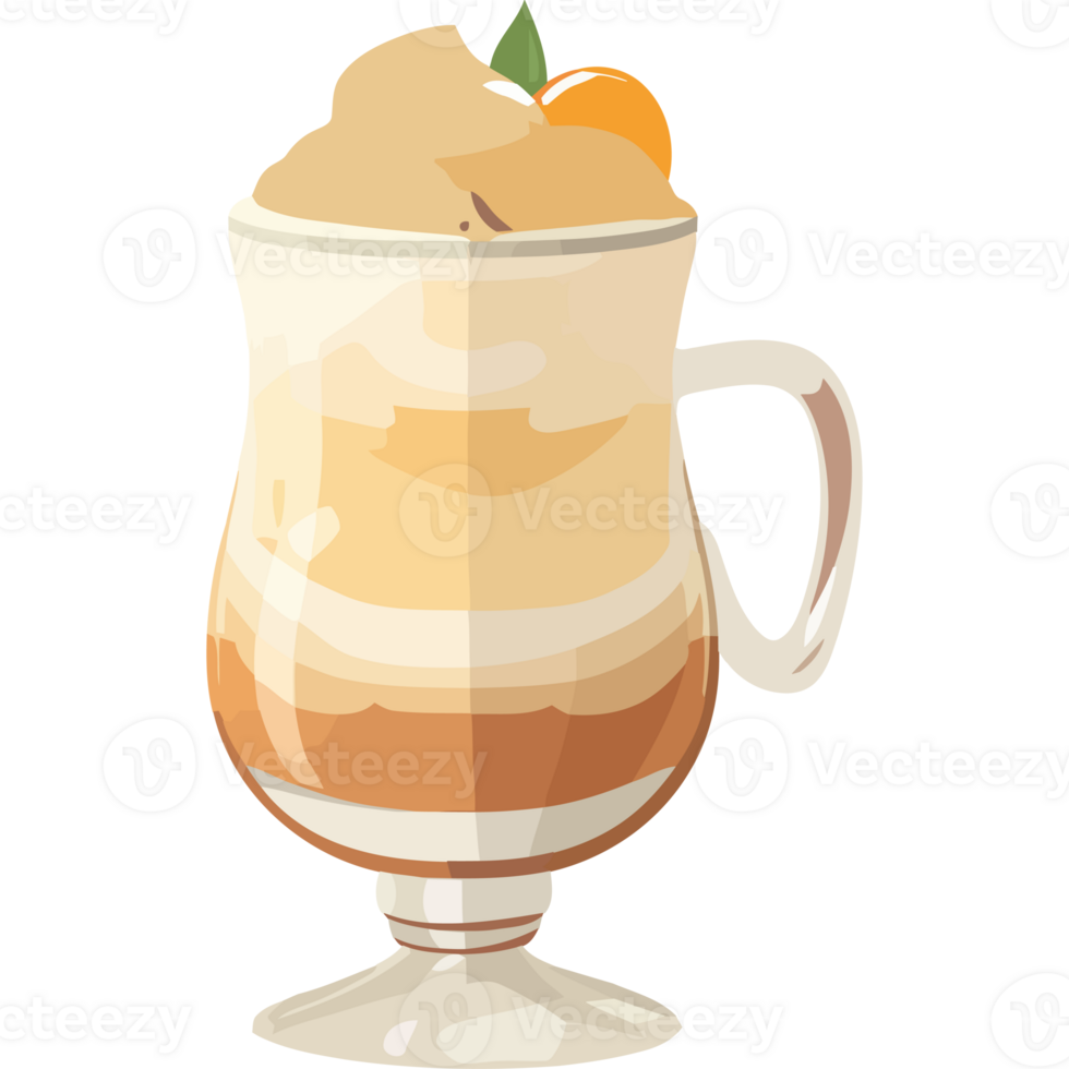 Orange cream shake in a glass png