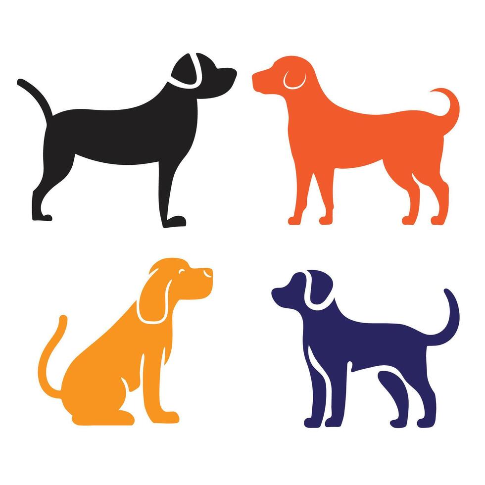 Dog icon set collection vector