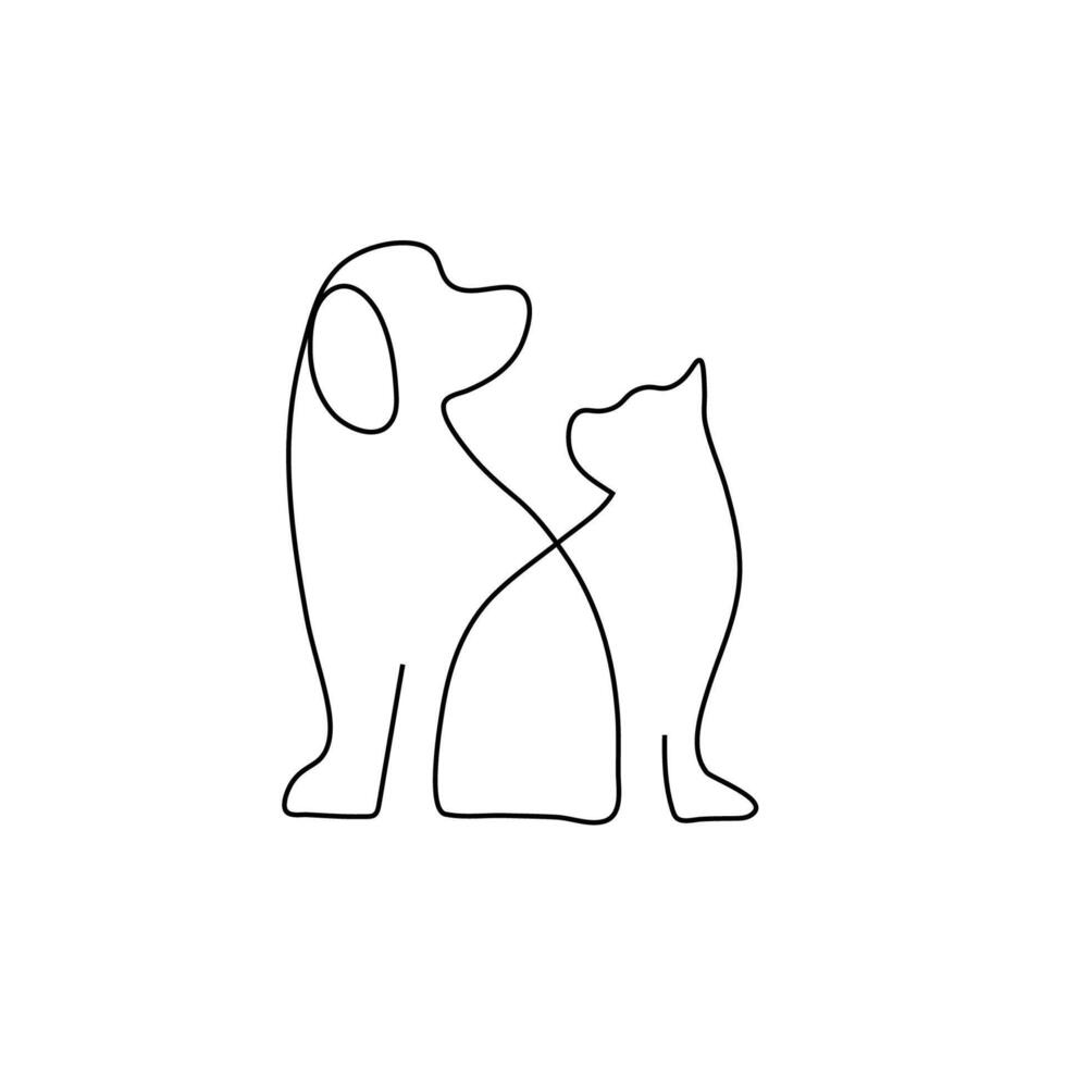 Cat and dog icon illustration vector