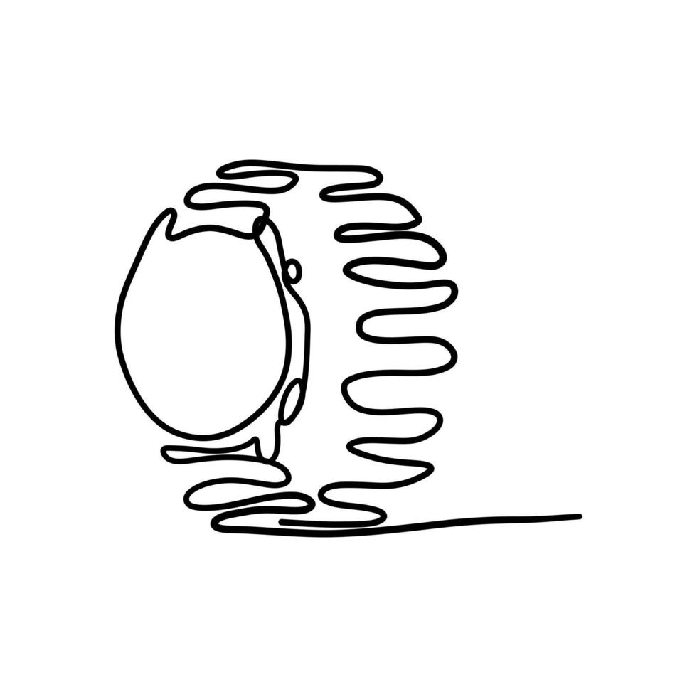 Outline Icon, Smart Watch Illustration on Isolated White Background Suitable for Fashion, Person hand indicates a wrist watch. One line art. Smart watch on wrist. vector