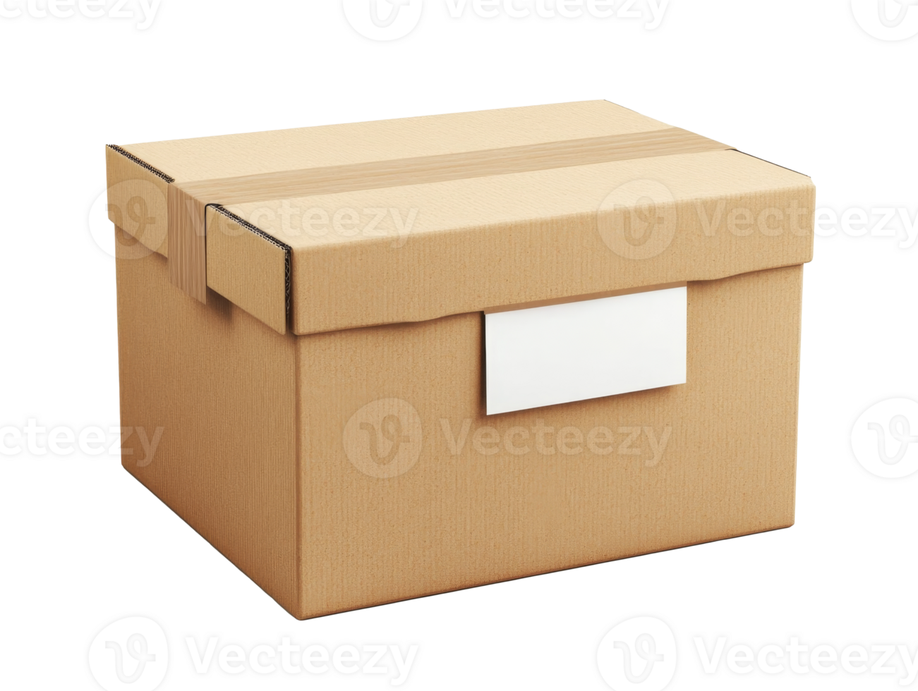Cardboard storage box ready for organization and tidying tasks, transparent png